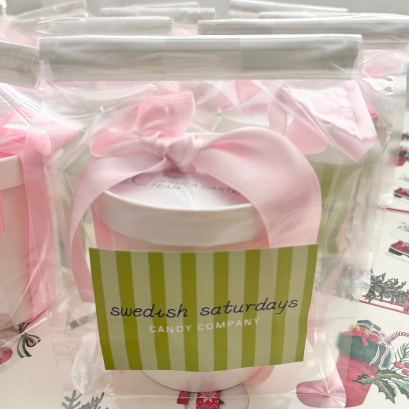 authentic swedish candy mix. gummies, sour candies and foamy sweets imported from sweden. gift wrapped for events. swedish candy party favor